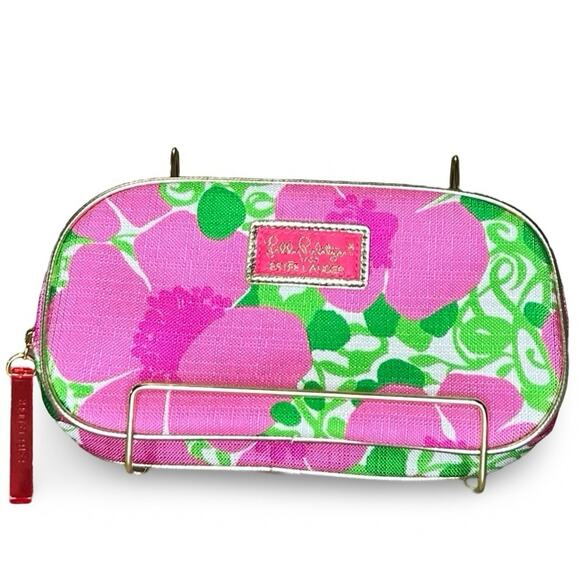 Lilly Pulitzer for Estee Lauder Cosmetic Bag Floral Bright Colorful Vibrant Pink - Picture 2 of 4